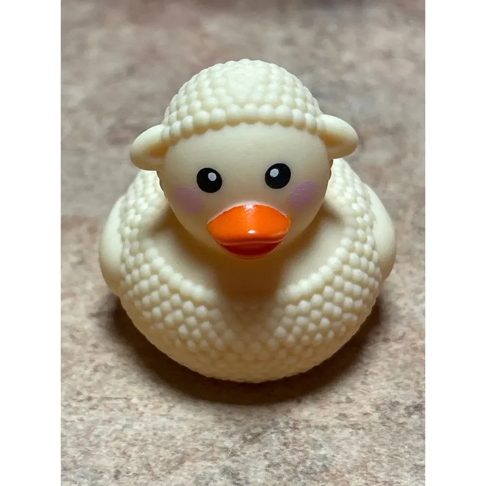Set of 5 New Barnyard Farm Rubber Duckies Duck 2” Jeep Horse Chicken Pig Cow